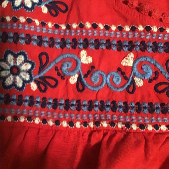 Women’s size extra large Saint John’s bay short sleeve red top with embroidery - Picture 3 of 8
